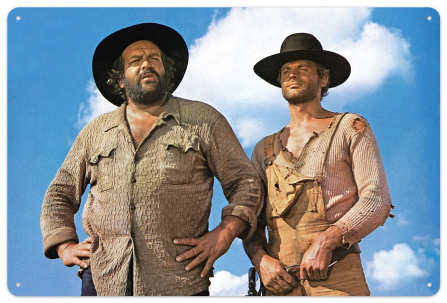 Bud Spencer and Terence Hill Blue Sky Tin Sign 20 x 30 cm Officially Licensed