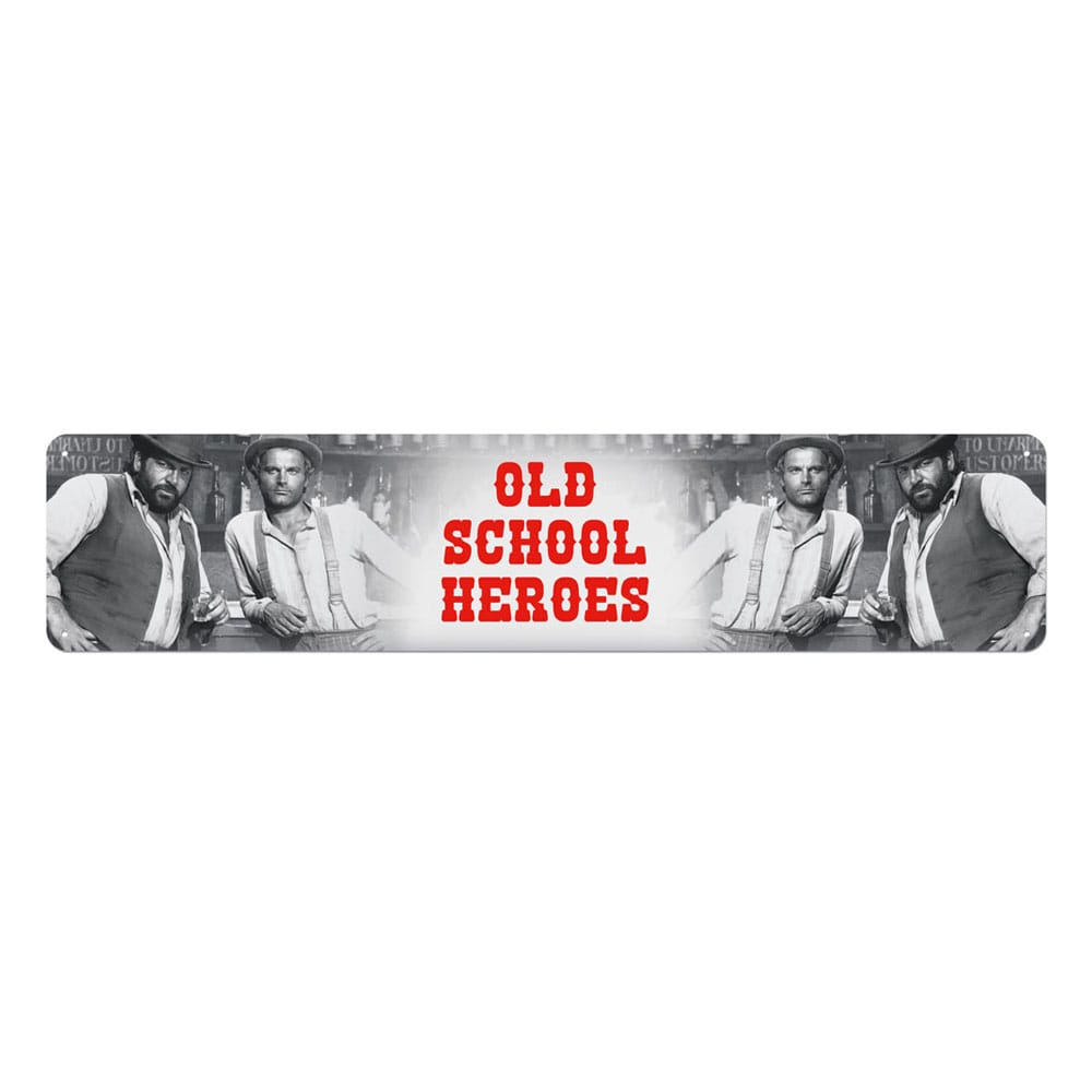 Bud Spencer and Terence Hill Old School Heroes Tin Sign 46 x 10 cm