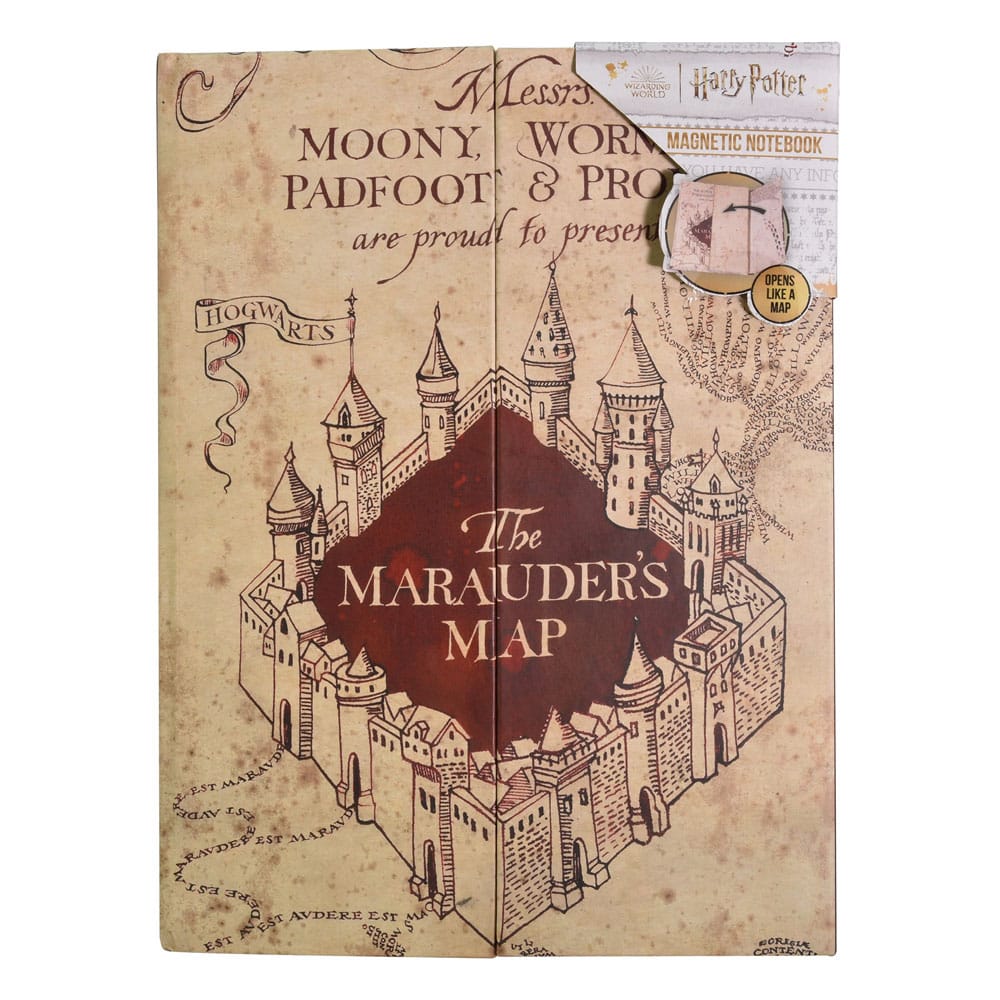 Harry Potter Magnetic A5 Notebook Marauders Map Design