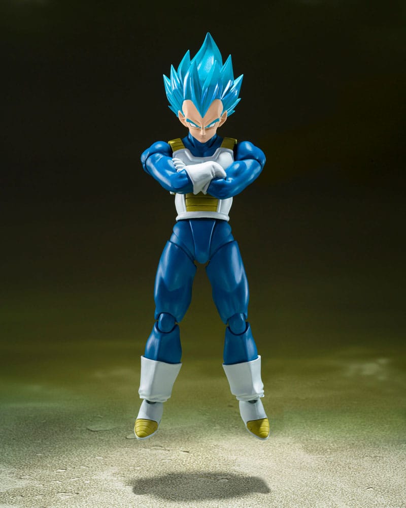 Dragon Ball Super S.H.Figuarts Super Saiyan God Super Saiyan Vegeta (Unwavering Saiyan Pride) Action Figure, close-up detail