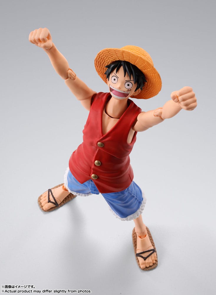 One Piece S.H.Figuarts Monkey D. Luffy (Romance Dawn) Action Figure, side angle