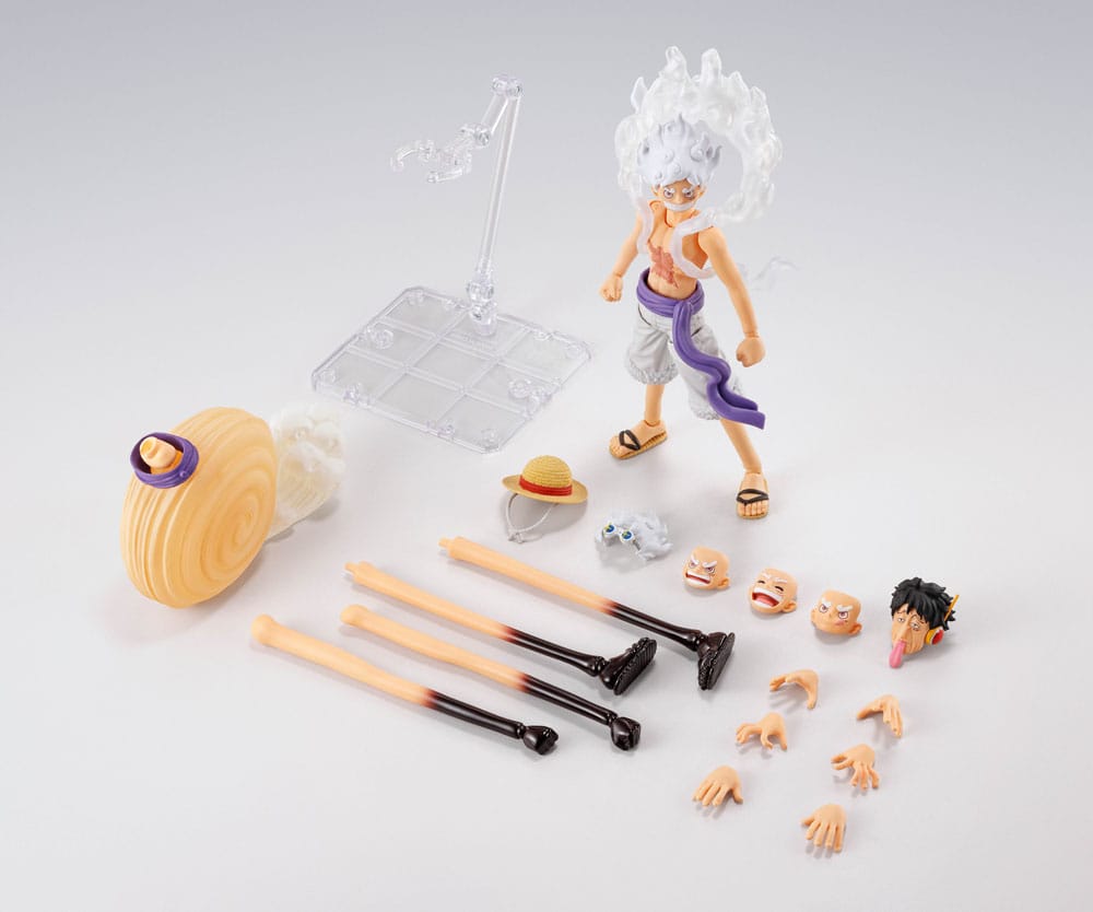 S H Figuarts Monkey D Luffy Gear 5 Future Island Egghead One Piece Action Figure 15 cm
