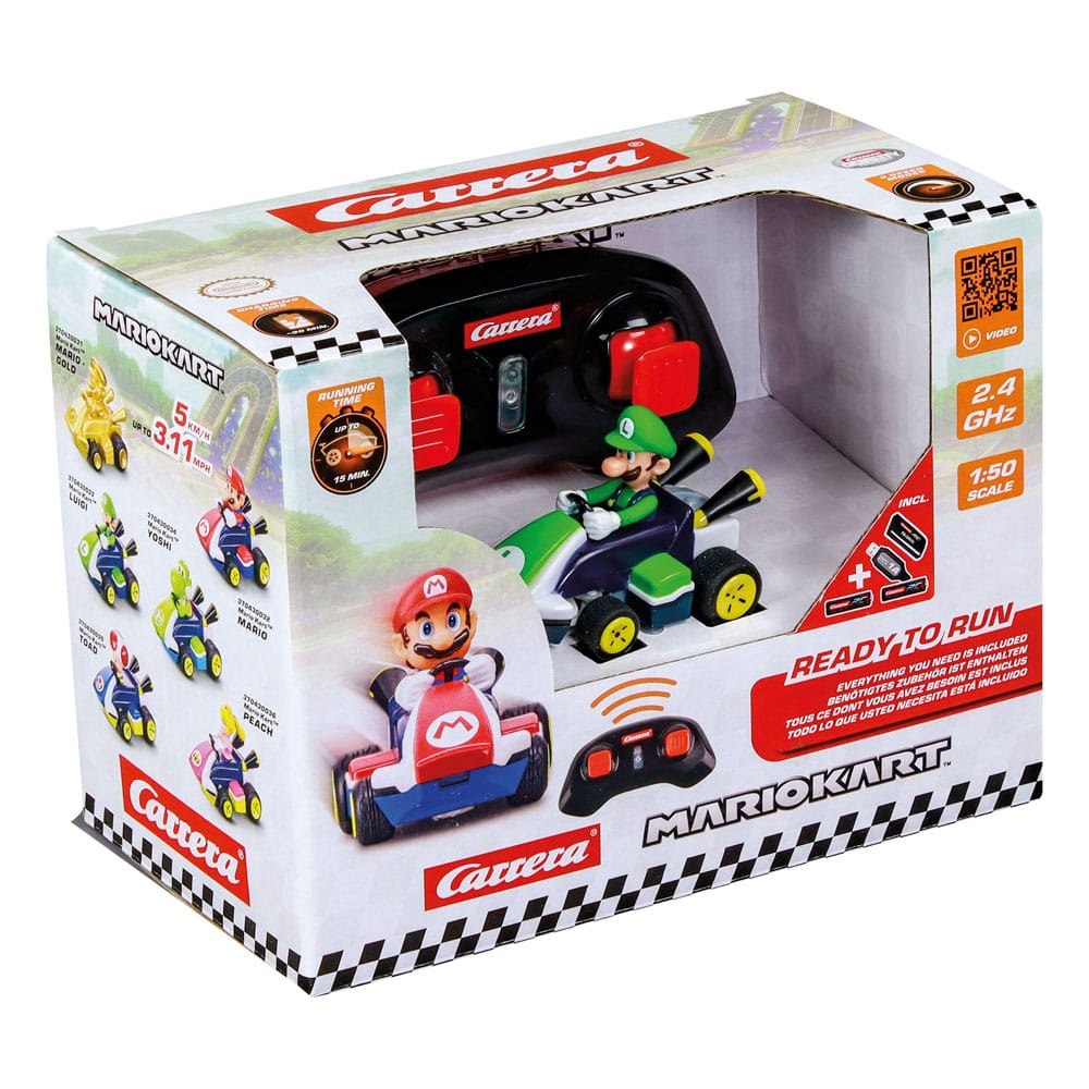 Super Mario Kart Mini Luigi 2.4GHz 1/50 Scale Remote Controlled Car