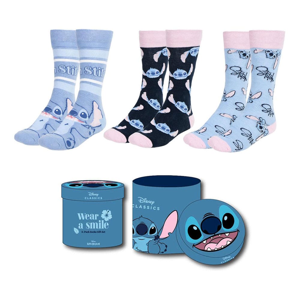 Lilo and Stitch Socks Set 3 Pack Size 36 to 43