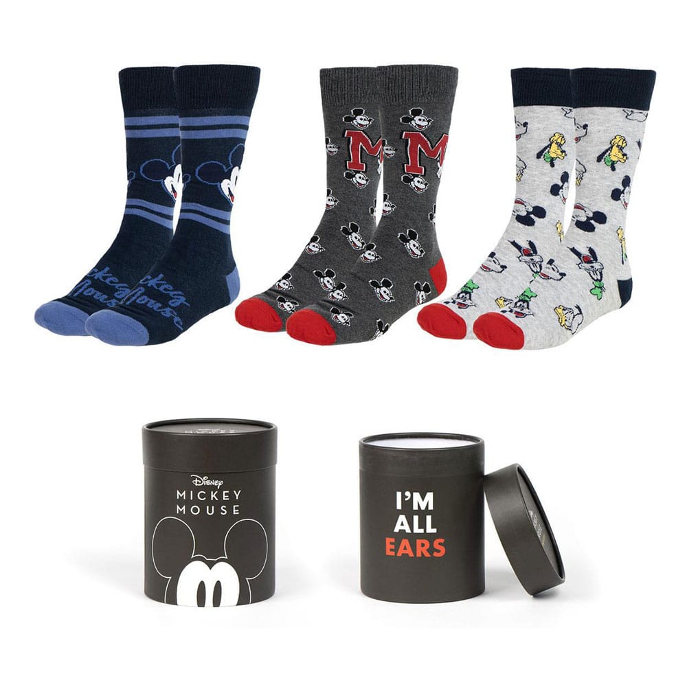 Disney Mickey Crew Socks EU Size 38-45 (Set of 3)