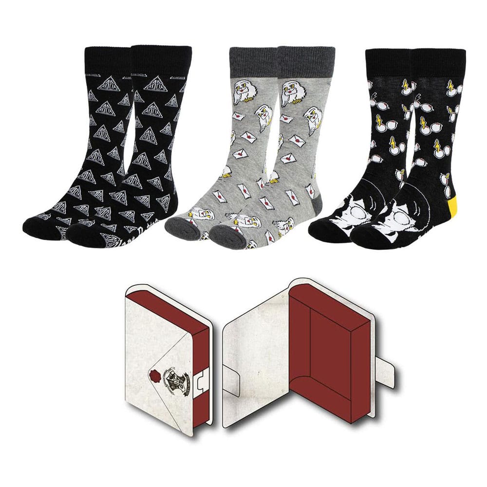 Harry Potter Socks Set 3 Pack Size 38 to 45