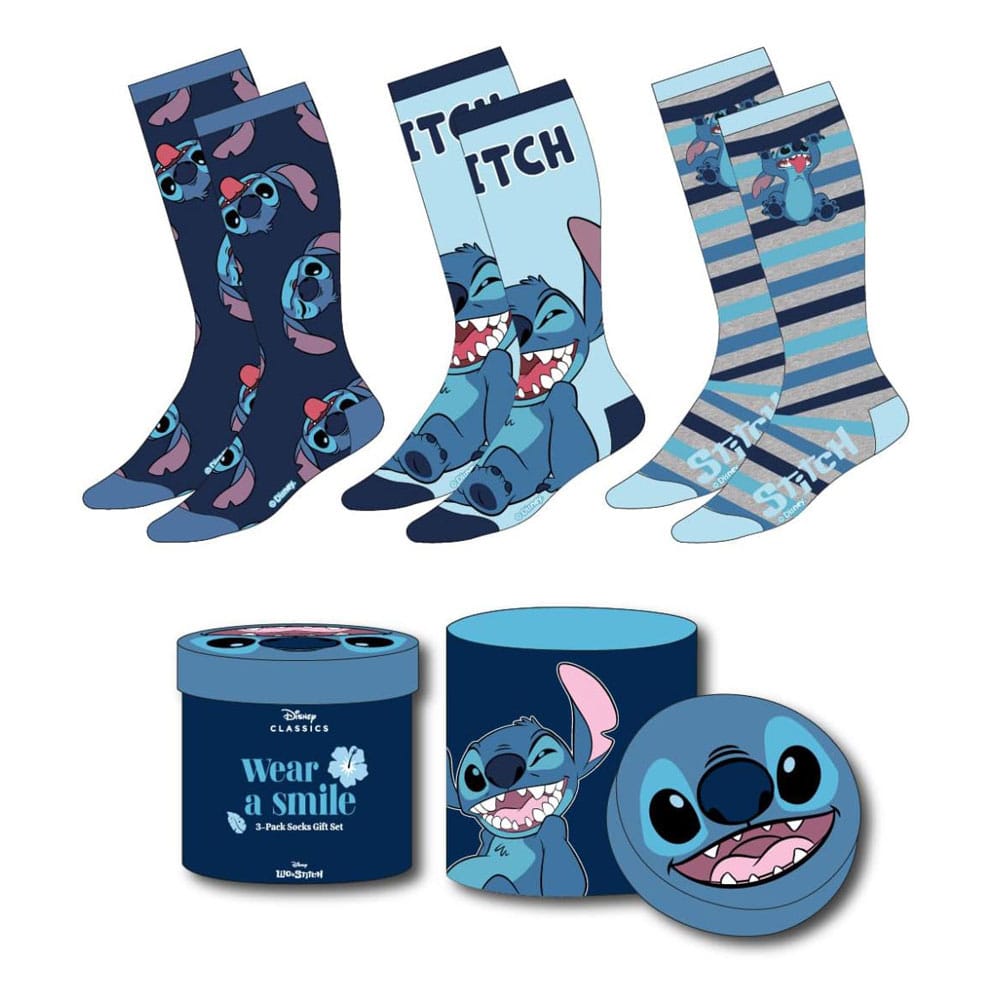 Lilo and Stitch Crazy Stitch Socks Set 3 Pack Size 36 to 43