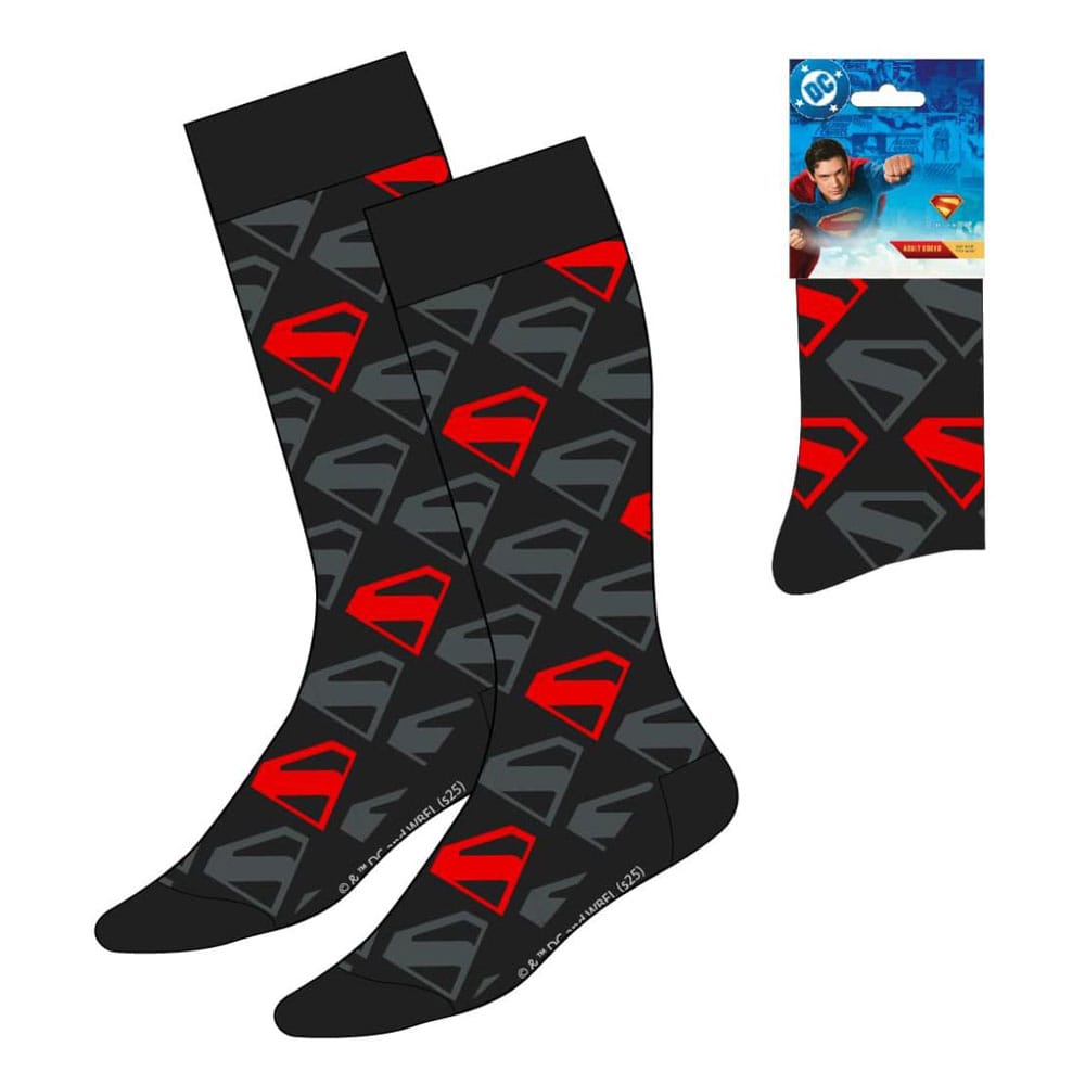 DC Comics Superman Logo Black Crew Socks EU Size 38-45