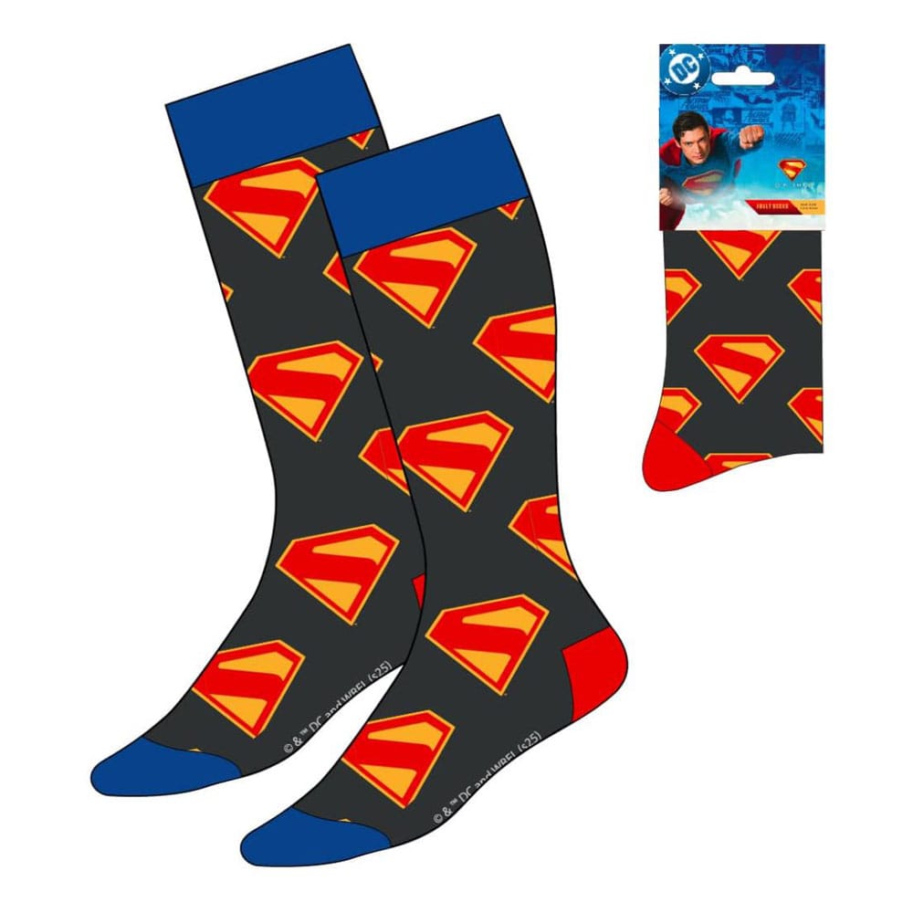 DC Comics Superman Logo Blue and Red Crew Socks EU Size 38-45