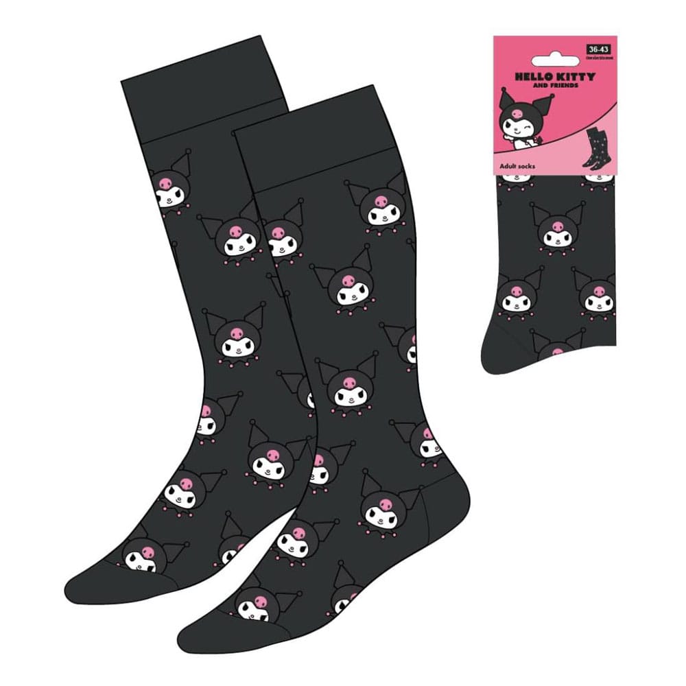 Sanrio Kuromi Face Crew Socks EU Size 36-43