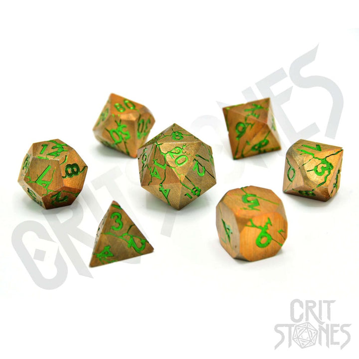 CritStones Gorgon Gaze Metal Dice Set RPG TTRPG Dice Seven Piece