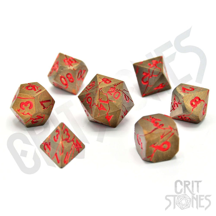 CritStones Metal Dice Set Rage Within 7 Pieces RPG Dice