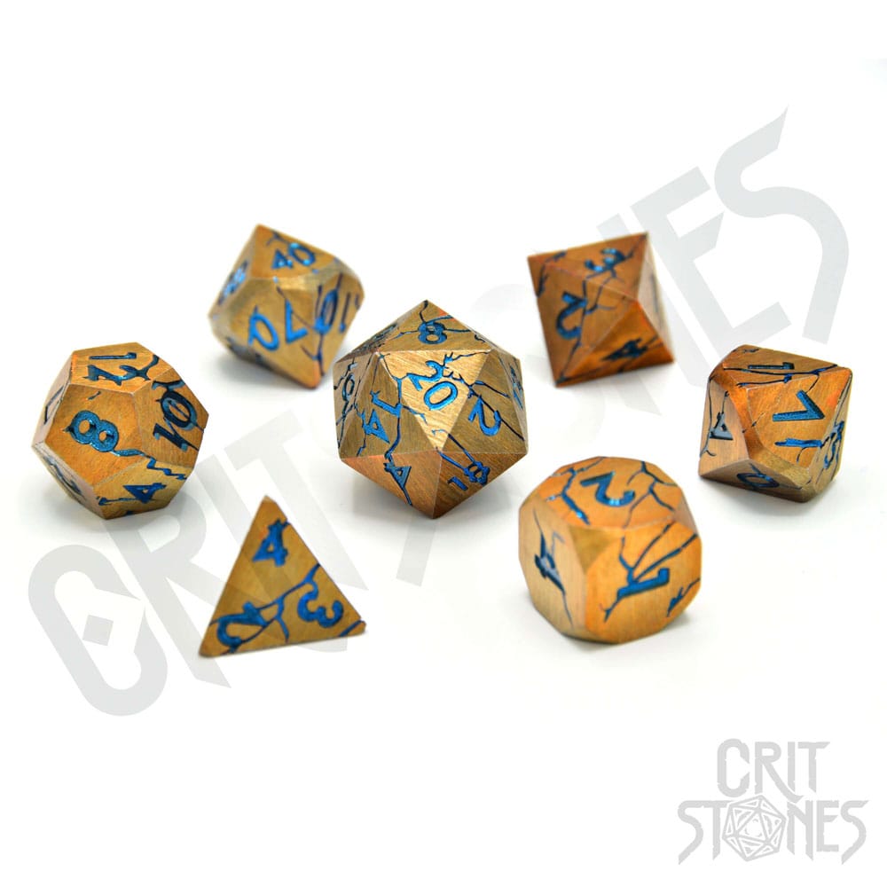 CritStones Metal Dice Set Sundered Spells 7 Pieces RPG Dice