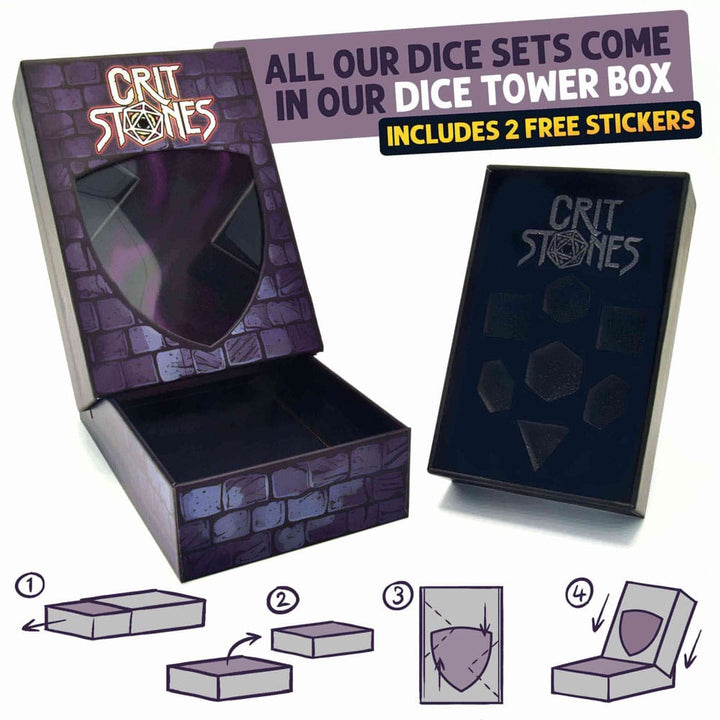 CritStones Liquid Core Dice Set Fantasia Fluid Electroplated 7 Pieces