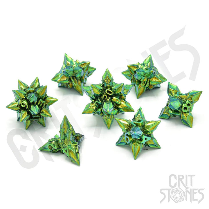 CritStones Metal Dice Set Unholy Bane 7 Pieces RPG Dice