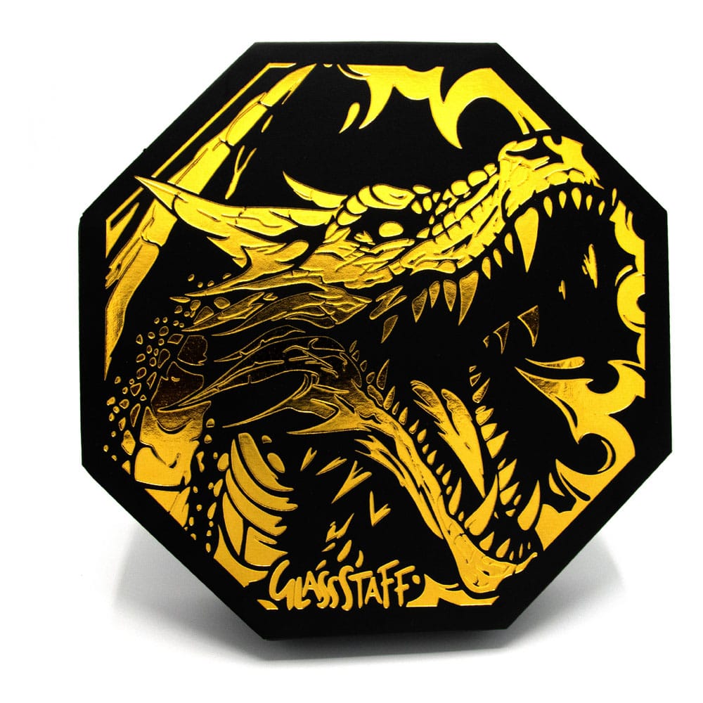 CritStones Arena Dice Tray Black Dragon Yellow Lid RPG Gaming Accessory