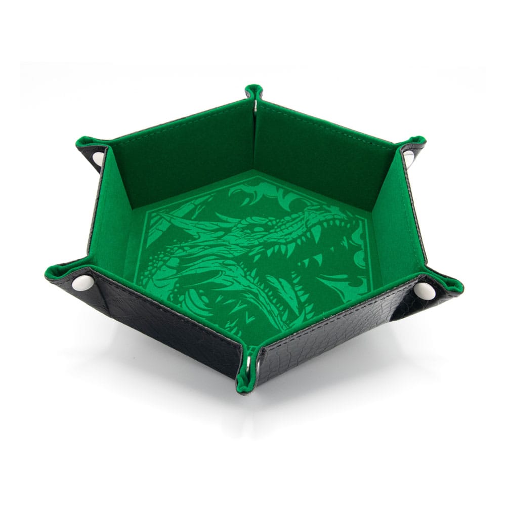 CritStones Dragon Skin Edition Green Folding Dice Tray RPG Gaming Accessory