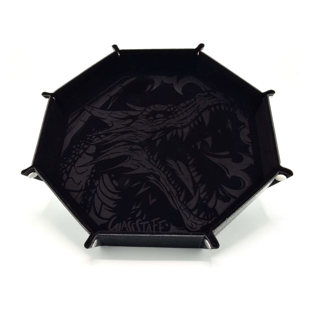 CritStones Dragon Skin XL Edition Black Folding Dice Tray RPG Gaming Accessory