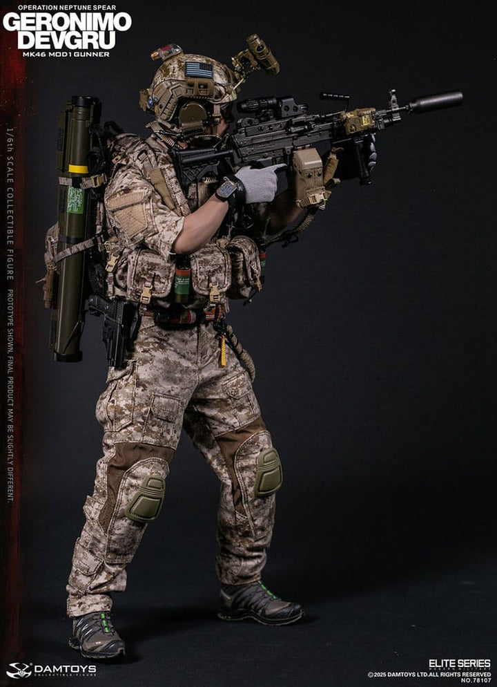 Modern Military Geronimo Devgru MK46 MOD1 Gunner (Operation Neptune Spear) 1/6 Scale Action Figure