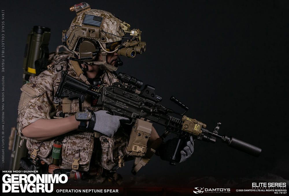Modern Military Geronimo Devgru MK46 MOD1 Gunner (Operation Neptune Spear) 1/6 Scale Action Figure