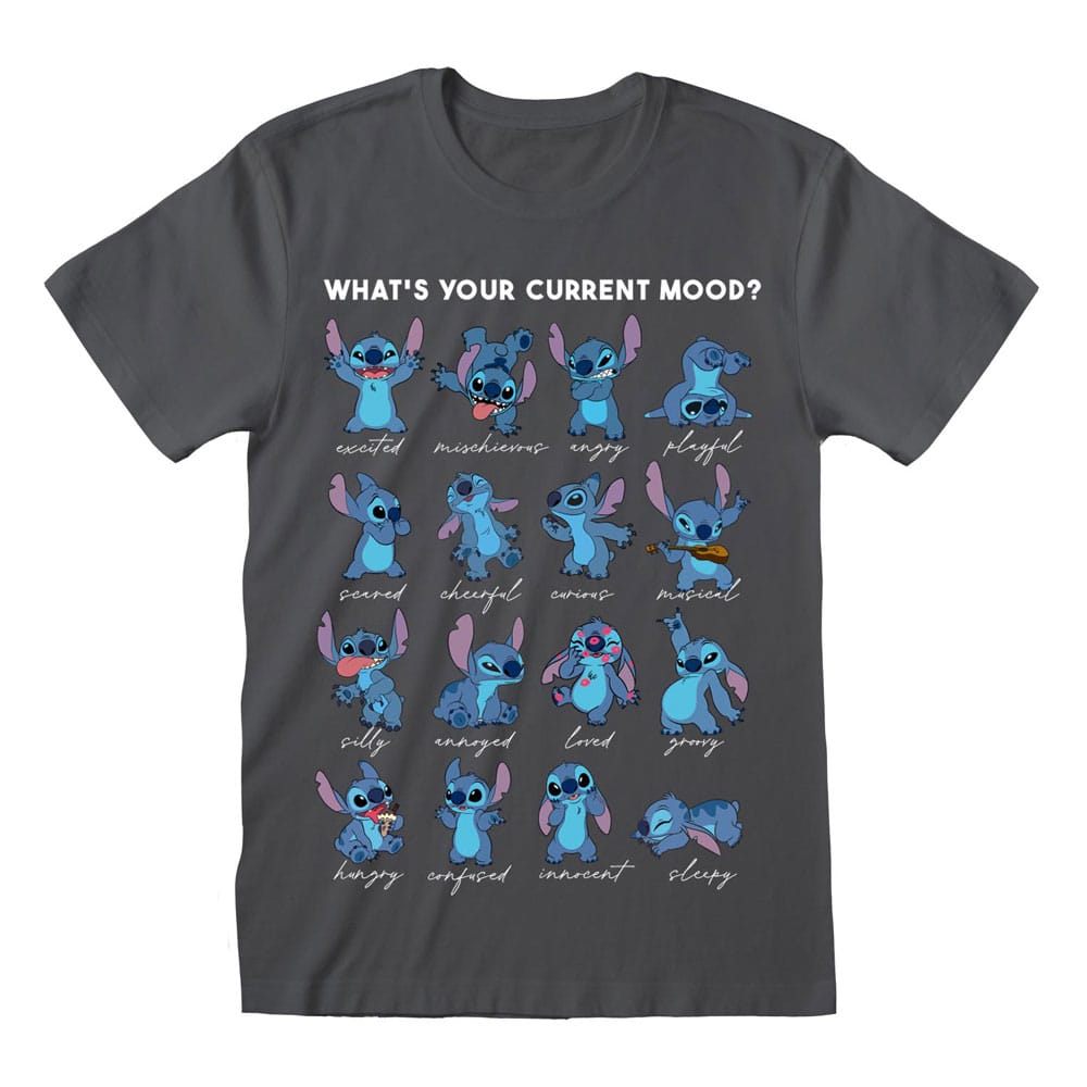 Lilo and Stitch Stitch Emotions Charcoal T Shirt Size S