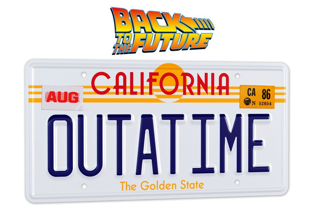 Back to the Future Outatime DeLorean License Plate Replica 1 1 Scale
