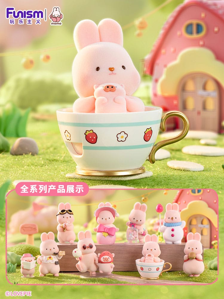 Momo Bunny Strawberry Town Series Mini Figures 9 cm Display Set of 8