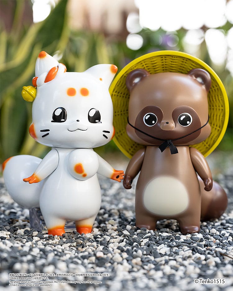 Little Fox with Two Tails Ponkichi Chibi Creature Vinyl Figure 15 cm
