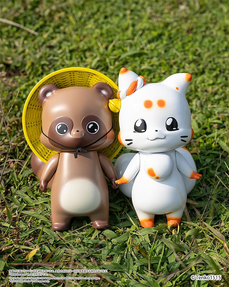Little Fox with Two Tails Ponkichi Chibi Creature Vinyl Figure 15 cm