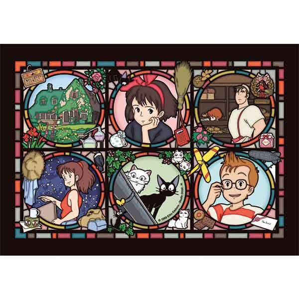 Kikis Delivery Service Stained Glass Characters Gallery Jigsaw Puzzle 208 Pieces