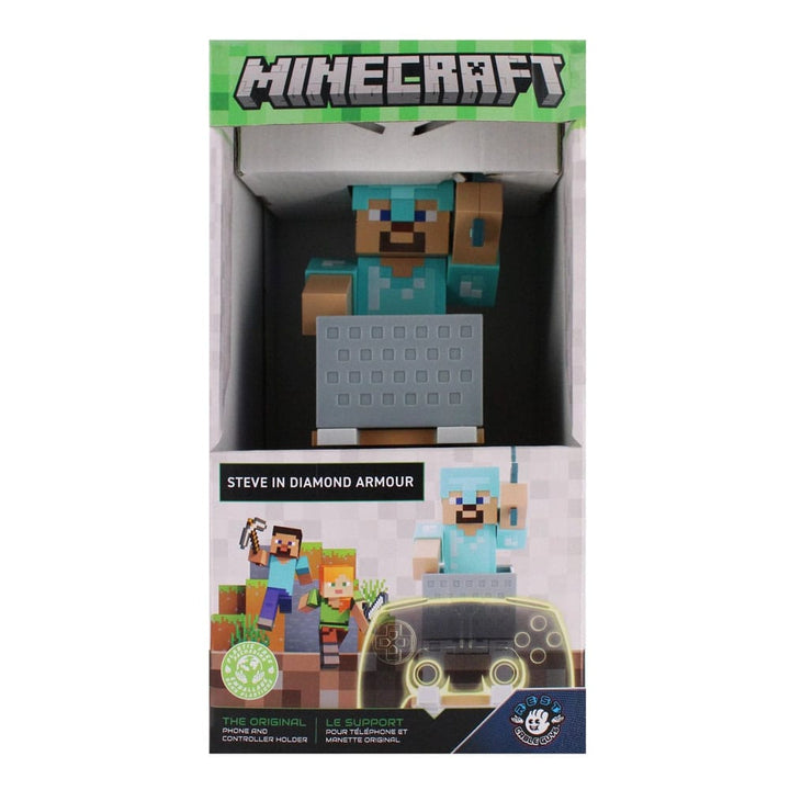 Cable Guys Steve in Diamond Armour Minecraft Controller Holder and Phone Stand 22 cm