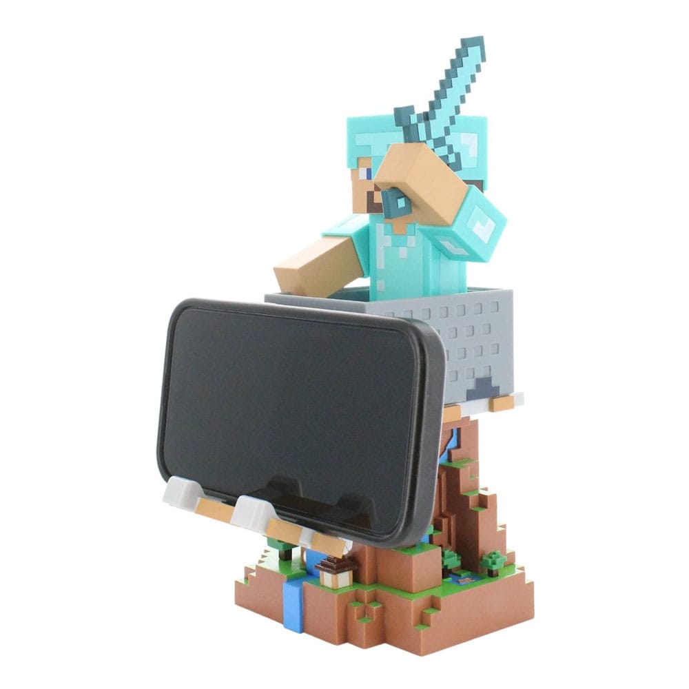 Cable Guys Steve in Diamond Armour Minecraft Controller Holder and Phone Stand 22 cm