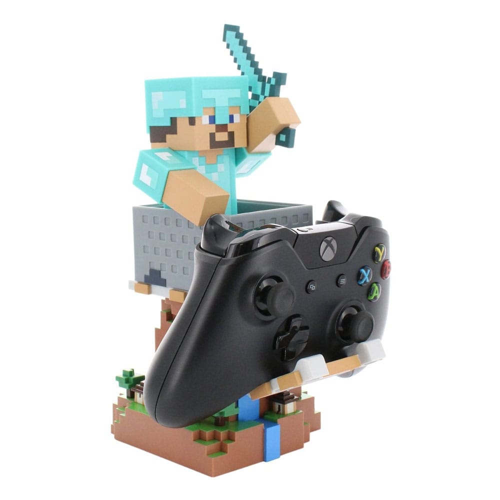 Cable Guys Steve in Diamond Armour Minecraft Controller Holder and Phone Stand 22 cm