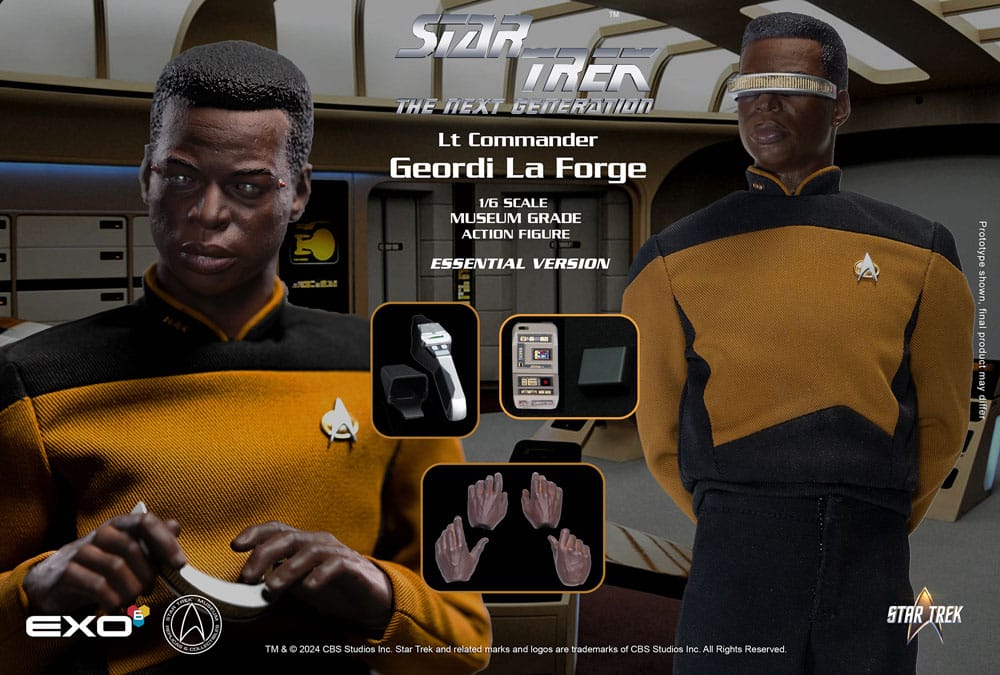 Star Trek The Next Generation Lt. Commander Geordi La Forge (Essentials Version) 1/6 Scale Action Figure