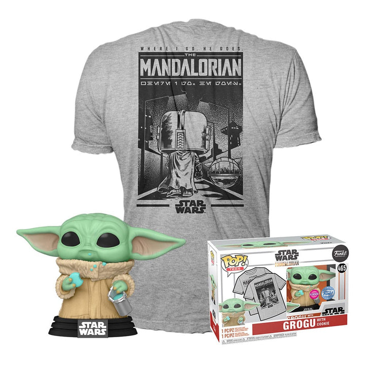 Grogu Cookie Star Wars The Mandalorian Funko POP! Vinyl Figure with Tee Box Size M