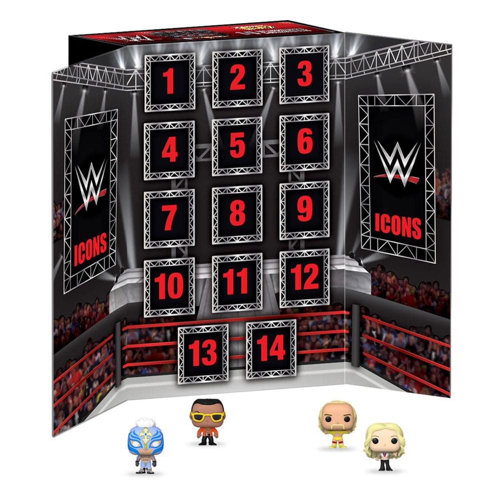 Funko WWE Icons Assorted WWE POP! Pocket Vinyl Figure Calendar 14 Pack 5 cm