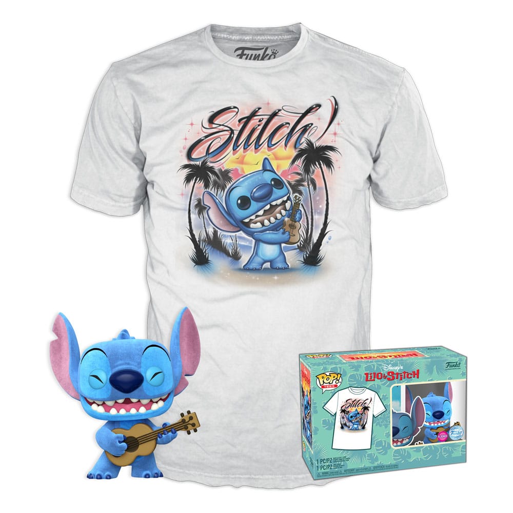 Ukelele Stitch (FL) Disney Lilo and Stitch Funko POP! Tee Box Size L