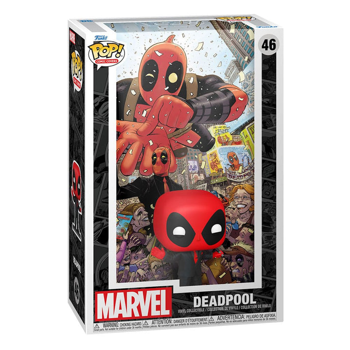Funko Deadpool Marvel POP Comic Cover Vinyl Figure Deadpool 2025 Number 1 Black Suit 9 cm