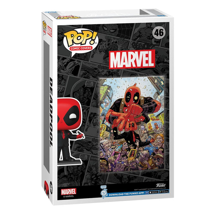 Funko Deadpool Marvel POP Comic Cover Vinyl Figure Deadpool 2025 Number 1 Black Suit 9 cm