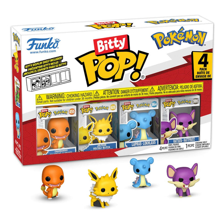 Funko Pikachu Eevee Charmander Squirtle Pokémon Bitty POP Series 2 Vinyl Figure 4 Pack