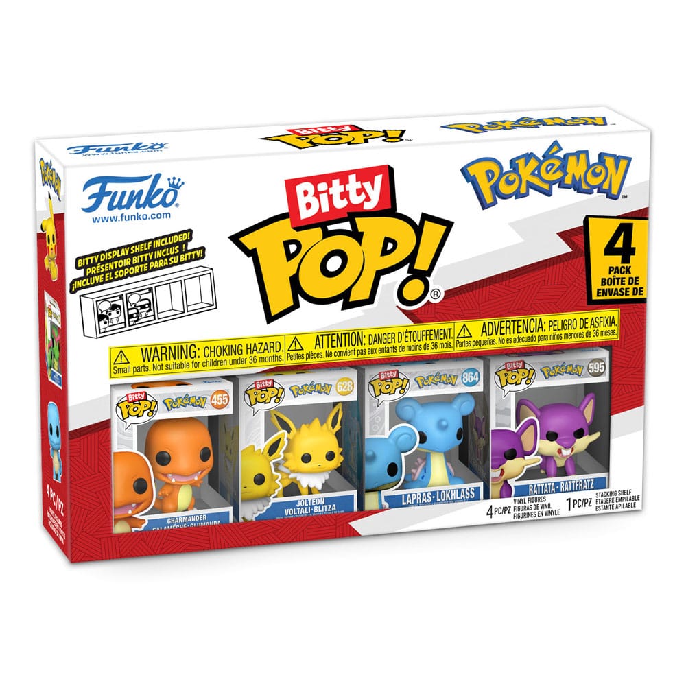 Funko Pikachu Eevee Charmander Squirtle Pokémon Bitty POP Series 2 Vinyl Figure 4 Pack
