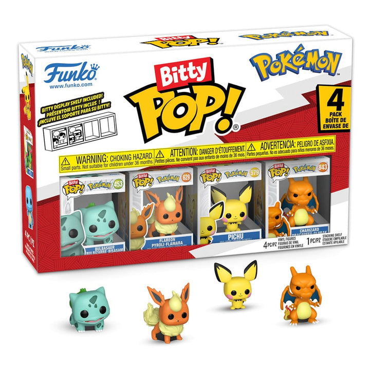 Funko Pikachu Eevee Jigglypuff Piplup Pokémon Bitty POP Series 3 Vinyl Figure 4 Pack