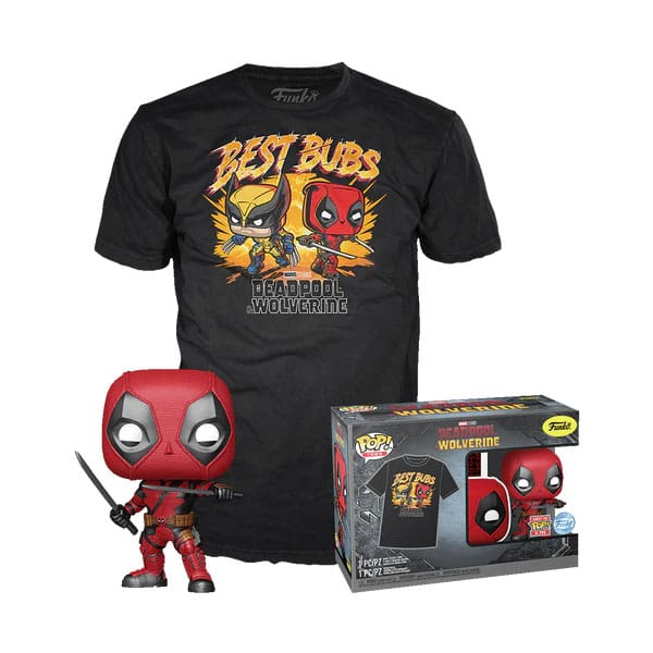 Deadpool Marvel Studios Deadpool and Wolverine Funko POP! Tee Box with Vinyl Figure (Size L)