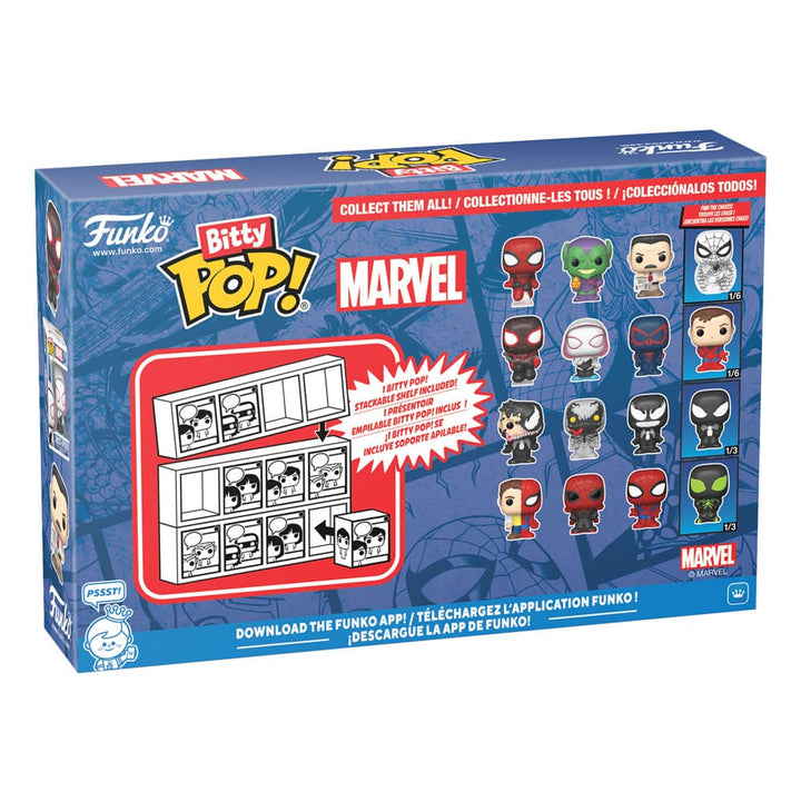 Funko Spider Man Peter Parker Miles Morales Gwen Stacy Bitty POP Series 1 Vinyl Figure 4 Pack