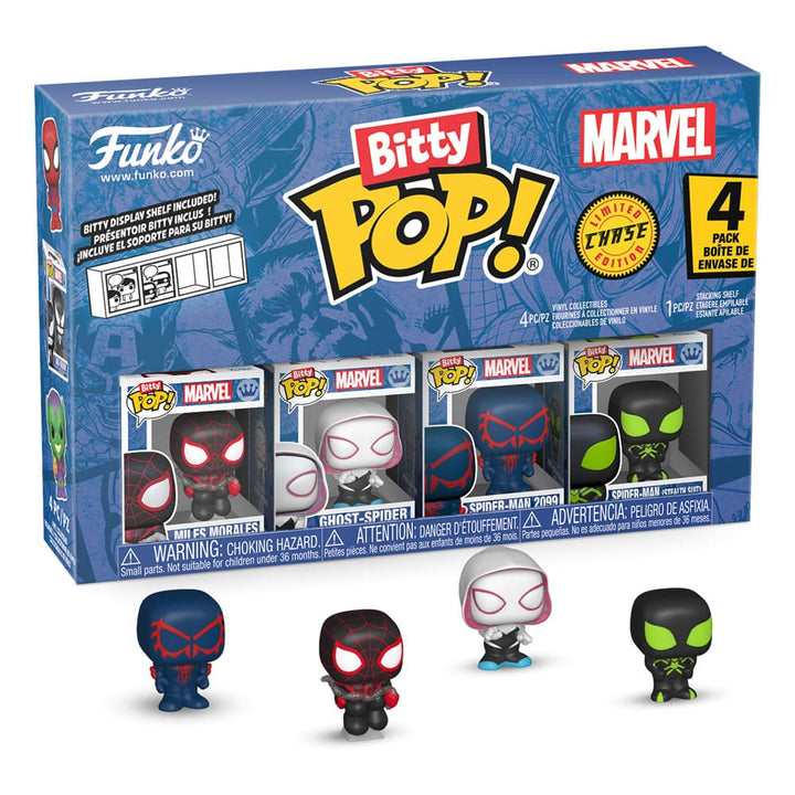 Funko Spider Man Peter Parker Miles Morales Gwen Stacy Bitty POP Series 2 Vinyl Figure 4 Pack