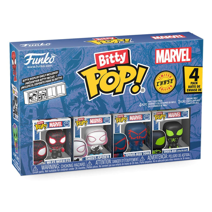Funko Spider Man Peter Parker Miles Morales Gwen Stacy Bitty POP Series 2 Vinyl Figure 4 Pack