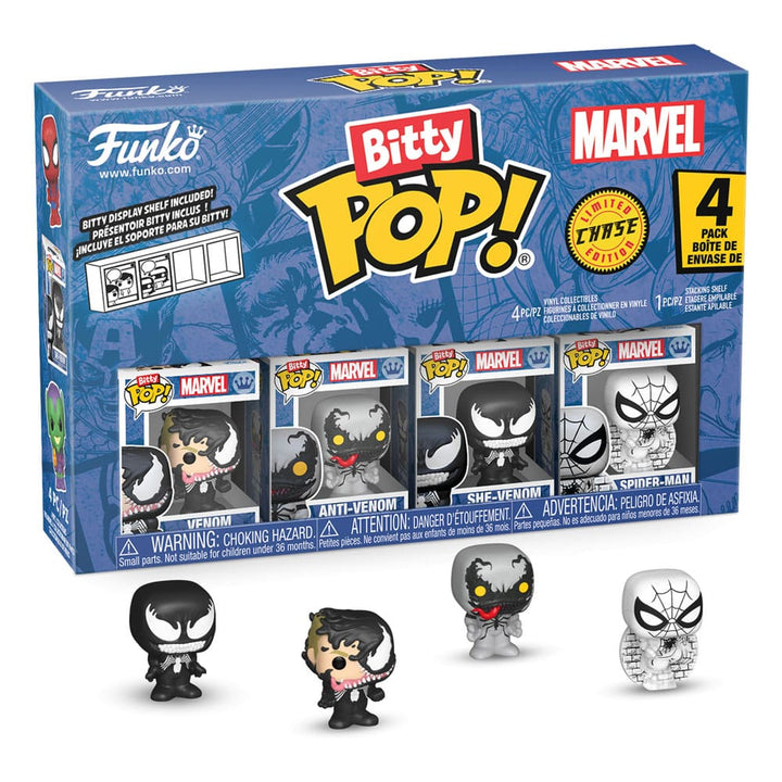 Funko Spider Man Peter Parker Miles Morales Gwen Stacy Bitty POP Series 3 Vinyl Figure 4 Pack