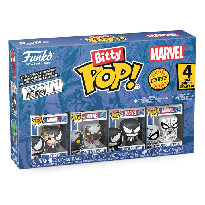 Funko Spider Man Peter Parker Miles Morales Gwen Stacy Bitty POP Series 3 Vinyl Figure 4 Pack
