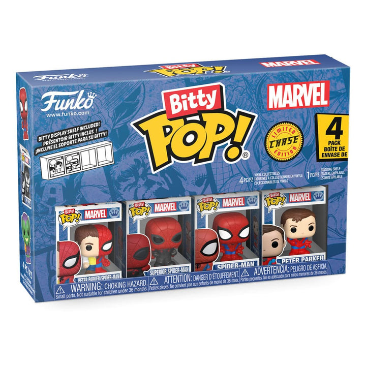 Funko Spider Man Peter Parker Miles Morales Gwen Stacy Bitty POP Series 4 Vinyl Figure 4 Pack
