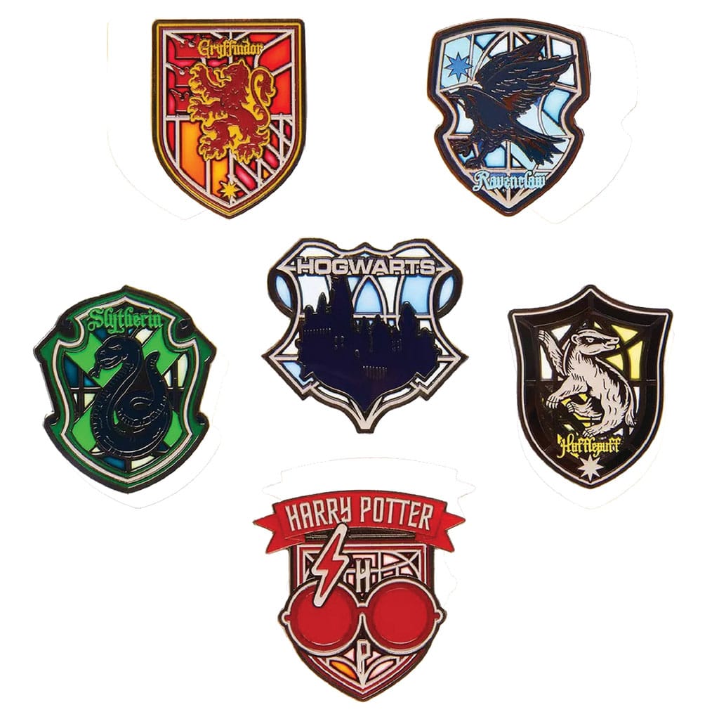 Harry Potter Stained Glass Harry Potter Loungefly Enamel Pins Display Set of 12